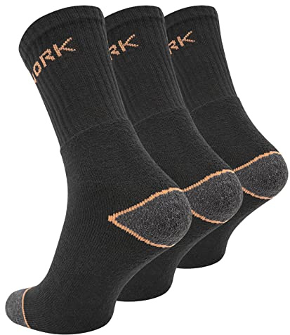 Paolo Renzo Arbeitssocken 3/6/12/18 oder 36 Paar - Robuste Atmungsaktive Work Socks für Herren und Damen - Berufssocken - OEKO-TEX Standard 100