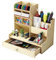 Hggzeg Schreibtisch-Organizer aus Holz, Selbstmontage, Schublade, für Schreibwaren, Aufbewahrungsbox, Stifthalter für Zuhause, Büro und Schule, B17, weißer Ahorn