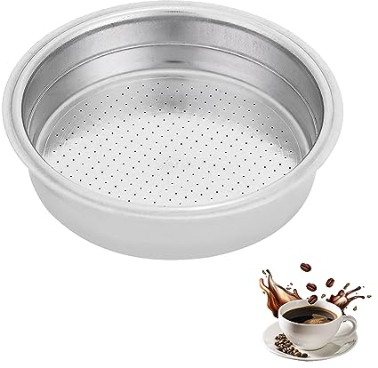 Filtro da Caffè in Acciaio Inossidabile, Cestello Filtro Pressurizzato a Doppio Strato da 51 mm Cestello Filtro Espresso per Macchina da Caffè Portafilter(Coppa Singola)