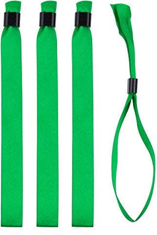 IBOO - 20 Bracelets Tissu d'Identification Vert pour événements – Fermeture en plastique pour éviter le transfert, la réutilisation – Bracelets en satin de qualité agréable, entrée aux fêtes, camping