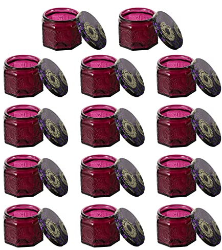 Glaskerzenbehälter 14 Stück Glas Violett Rund für Kerzenhalter
