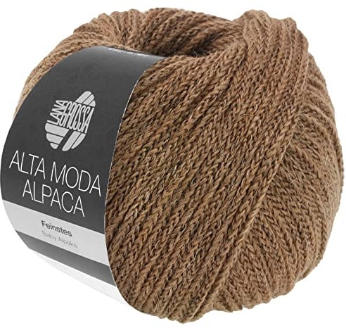 LANA GROSSA Alta Moda Alpaca | Kettengarn aus Alpaka (Baby) | Handstrickgarn aus 90% Alpaka (Baby), 5% Schurwolle (Merino) & 5% Polyamid | 50g Wolle zum Stricken & Häkeln | 140m Garn 92