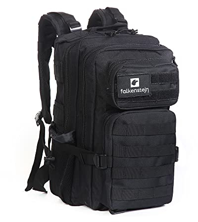 FALKENSTEJN Rucksack für Freizeit Outdooraktivitäten Schule Arbeit Multifunktionsrucksack (schwarz 25/30L, 25/30L)