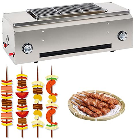 Plancha à Gaz Portable à 2 Brûleurs, Camping Barbecue Gaz Extérieure avec Grille de Barbecue, Zone de Cuisson 41x23 cm, Barbecue Portable, pour Terrasses, Pique-Nique en Famille, Camping,Jpx r70b