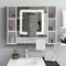 TUKAILAi Armoire de Salle de Bain avec Miroir, Armoire Toilette Miroir avec Eclairage LED et USB Port, de Salle de Bain Rangement avec 1 Porte 8 Etagères Reglables et Porte-Serviettes