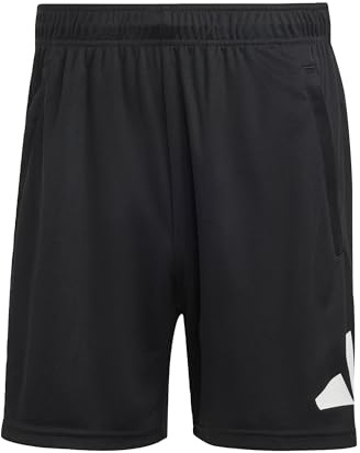 adidas Men's Train Essentials Logo Training Shorts, Black/White, S 9 inch