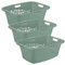 Rotho 3er-Set Wäschekorb Flowers 50l, Kunststoff (PP) BPA-frei, grün, 3x50l, (65,1 x 49 x 26,2 cm)