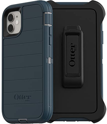OtterBox Defender Series Screenless Edition Case for iPhone 11 (Only) - Holster Clip Included - Microbial Defense Protection - Retail Packaging - Gone Fishin (Blue)
