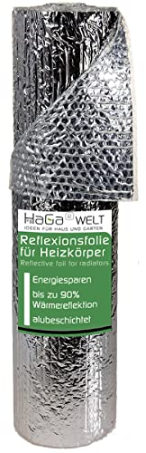HaGa® Heizkörper Reflexionsfolie 0,6m x 6m - Heizungs- Luftpolsterfolie - Isoliermatte Wandisolierung Thermomatte