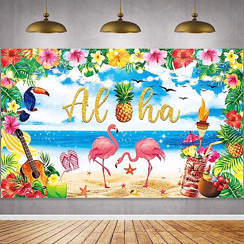 iPartycool Hawaii Party Dekoration Aloha Party Banner 180 * 110cm Fotografie Hintergrund Sommer Strand Hintergrundbanner für awaii Tropisch Sommer Party Deko Beach Party Banner