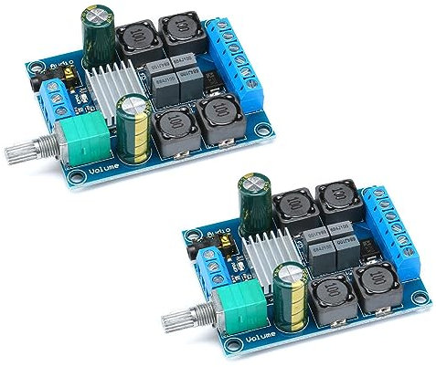 EC Buying TPA3116D2 Digital Amplifier Board, 50Wx2 Dual Channel, 27V Max Supply Voltage, DIY Speaker Power Amplifier Board for Home Theater, Store Solicitation, Square Speakers