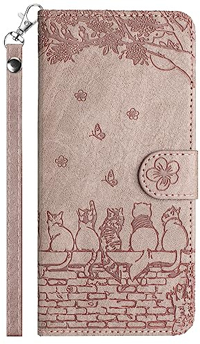 Aisenth Handyhülle für Samsung Galaxy S10 Lite Klapphülle mit Kartenfächer | Katze mit Schmetterling Design,Standfunktion,Kartenfächer,PU Leder,3 Kartenfächer+Geldfach,Magnetische,Gräulich Violett