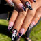 Carufin 24 Pcs Halloween Falsche Nägel Böse Charm Liebe Skelett Gefälschte Nägel Lange Spitze Nagelpresse Auf Falsche Nägel