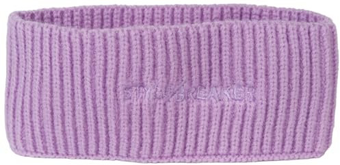 styleBREAKER Damen Strick Stirnband mit Rippenmuster, styleBREAKER Logo Stick, warmes Winter Haarband, Headband 04026068, Farbe:Flieder
