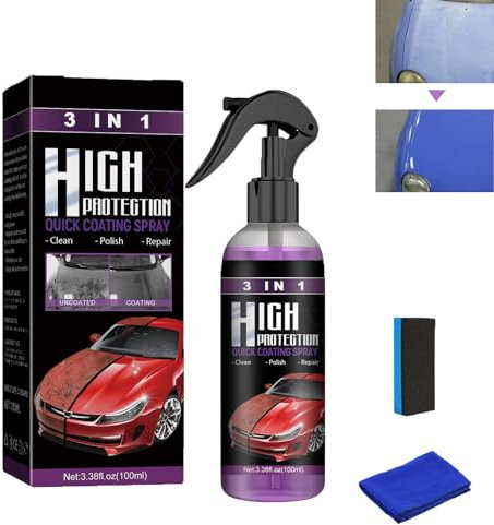 Recubrimiento rápido 3 en 1,3 in 1 Spray De Revestimiento Cerámica Para Coche,Car Polish Nano Spray,Revestimiento Cerámica para Coche,Reparación Pintura automóviles Restaurador Exteriores automóviles