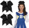 Haargummis Haarschleifen Mädchen Cheerleader,2 Stücke Haarschleife Haargummi Schleife Pferdeschwanz für Cheerleading Teen Schulmädchen 8 Inch Schwarz Schleife Haarband für Softball Cheer College Sport