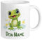 GRAZDesign Süße Tasse Frosch mit Namen personalisiert, Kaffeebecher Namenstasse für Kinder und Erwachsene, Keramik 330ml