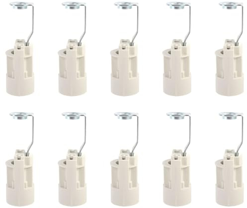 10Pcs Culot E14 Réglable pour Ampoule LED - Convertisseur Douille à Baïonnette - Support de Lampe à Bougie (Blanc)