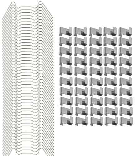 100pcs Greenhouse Glass Clips Support Clip,Greenhouse Glazing Clips Retaining Clip Spring Window Clips,Polycarbonate Greenhouse Clips for Glass,50 Z Clip &50 W Clips for Greenhouse Glass Fitting Clips