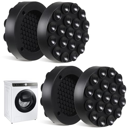 4 Pcs Washing Machine Anti Vibration Pads, Anti Vibration Mat for Washing Machine, Washing Machine Rubber Feet, Washing Machine Stabilisers Non-Slip Fixed Anti-Deviation[Energy Class A+]