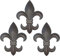 Top Brass Große Lilien-Wanddekoration aus Metall, 25,4 cm, Motiv: französische Lilie, Motiv: New Orleans Stil, 3 Stück