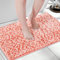 Yimobra Rutschfester Chenille Badezimmerteppich Flauschig und luxuriös Extra weiche, wasserabsorbierende Plüschmatte für Boden und Waschbecken Maschinenwaschbar, Orange & Rosa, 45 x 71 cm