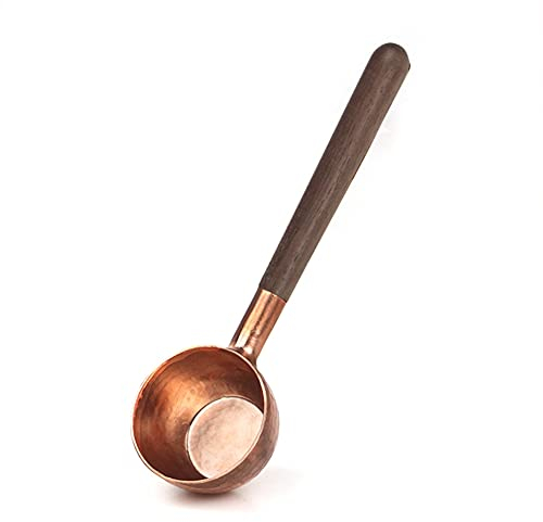 Wanjorlay Coffee Bean Measuring Spoon Solid Wood Copper Measuring Spoon Coffee Powder Quantitative Spoon Measuring Spoon 10G