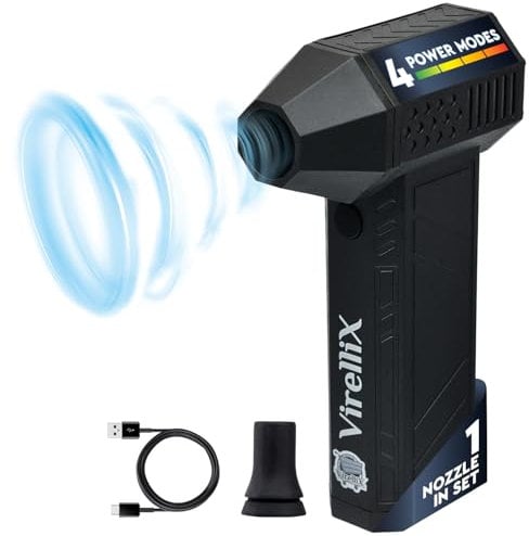 Powerful Electric Duster for PC - Turbojet 150000 RPM Air Blaster for Car Detailing - Rechargeable Air Duster for Electronics - for Dust Cleaner PS5 Cordless Handheld Blower -