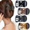4 Stück Haarklammern für Damen, Haarspange Flach Damen, Flat Claw Clip, Schildpatt Haarklammer für Dunn Haar, Starker Halt Seitliche Haarklammern (4 Colors C)