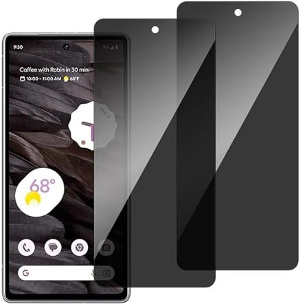 chejuza Privacy - Protector de pantalla para Google Pixel 6a/7a 5G [2 unidades], dureza 9H, cobertura completa anti espía de cristal templado, HD protección de pantalla