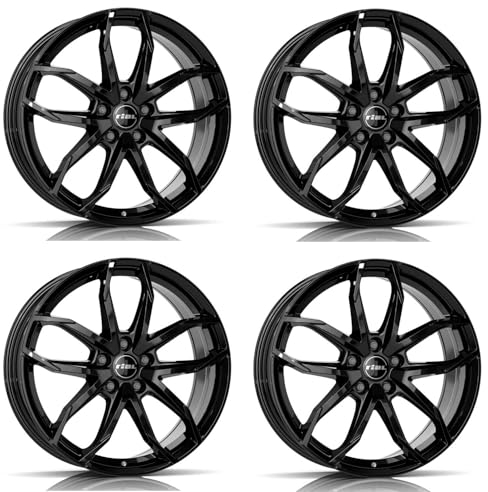 4x Rial Felgen Alufelgen Lucca 8.0Jx18 ET50 5x114,3 diamant-schwarz kompatibel mit HYUNDAI Grand Santa Fe i20 i30 Ioniq Kona Kona N Santa Fe Tucson