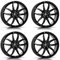 4x Rial Felgen Alufelgen Lucca 8.0Jx18 ET50 5x114,3 diamant-schwarz kompatibel mit HYUNDAI Grand Santa Fe i20 i30 Ioniq Kona Kona N Santa Fe Tucson