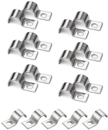 KGDUYC 20pcs Abrazaderas de Cable, Metal, Acero Inoxidable 304, U-Forma con Un Orificio, para Cables 10mm, Accesorios de Tubería de Agua
