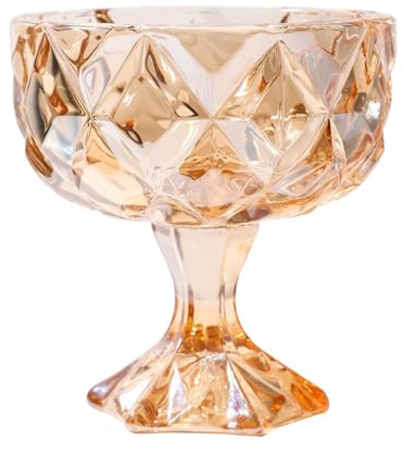 QVK Glas Trifle Schüssel, Trifle Salat Servieren Rührschüssel für Dessert, Eis legen, Cupcakes, Salat, Obst (Gelb)
