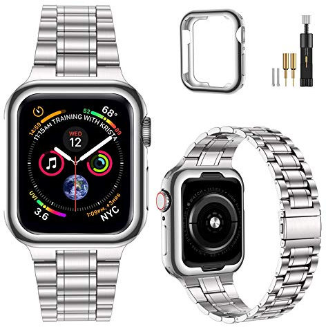 MioHHR Correa compatible con Apple Watch Ultra 2 1 49mm, correa de recambio de acero inoxidable para iWatch Series Ultra 2 1, para mujer hombre