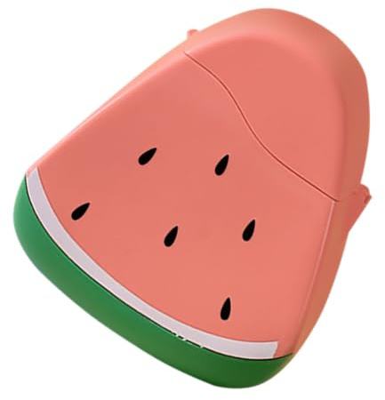 Cabilock Watermelon Small Rubbish Bin with Lid, Mini Desktop Trash Can & Plastic Waste Bin for Home Office, Bedroom and Bathroom - Funky Creative Pop-up Garbage Can