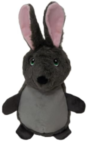 JACK AND VANILLA, Plüschkaninchen mit Quietscher für Hunde und Katzen, weiche Textur, attraktives Design, leicht zu reinigen, Größe 18 cm, Farbe Grau, für alle Rassen
