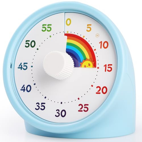 GeeRic Visueller Timer, 60-Minuten-Countdown-Timer mit Pausenfunktion,Schreibtisch Kinder Zeitmanagement Tools mit leisem Betrieb,Pomodoro für Haus Küche Klassenzimmer