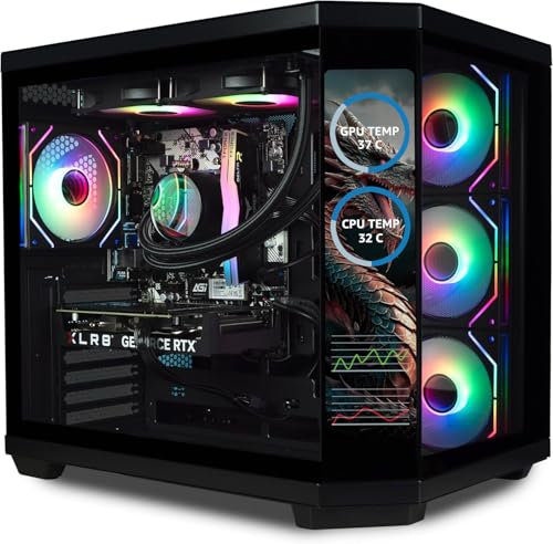 ionz Gaming Desktop PC, Ryzen 7 9800X3D, Nvidia RTX 5090, 32GB RAM, 2TB NVMe SSD, 360mm AIO, Windows 11, 1200W 80+ Gold PSU, (Apex Vision, Black)