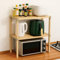 Allyson Mikrowellenregal, Küchenregal stehend, Kitchen Orrganizer, Mikrowellenhalter aus Massivholz, Küchenaufbewahrung Organizer Aufsatzregal, Mikrowellenregal Shelf in Beige (2-Stufig)