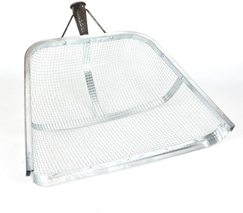 Pala per setaccio, pala per sabbia, grande giardino, pala in metallo, per escrementi di rettili, da giardino, filtro per terra efficiente per setacciare terreno, pala per cereali per mais, accessori