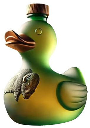 Rubu22a Funny Whisky Duck Bottle, Glass Carafe Whiskey Glasses, Whiskey Tasting Glasses, Mini Creative Duck Wine Bottle, for Whiskey Lovers (B)