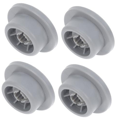 SHINEOFI 4pcs Dishwasher Lower Rack Wheels Replacement for Sturdy Plastic Dishwasher Rack Rollers Grey for Appliance Repair