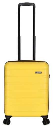 Kenorada Handgepäck Koffer 55x39x20 cm | Wave Spinner S Hartschale Kabinentrolley | Leichtes Bordgepäck mit TSA-Schloss & 360° Doppelrollen (gelb, S 55cm (Handgepäck))