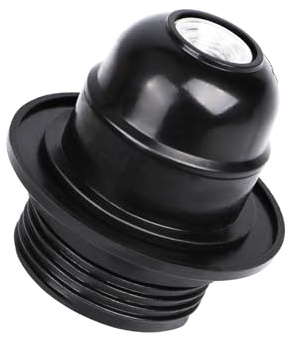 VILHTL Edison Screw ES E27 Lamp Holder,Light Bulb Pendant Socket Deco E27 Screw Lampholder Fitting in Ceiling Table Lamp Fittings with 10mm Threaded Entry,Shade Ring,Safety Lock(1 Set)