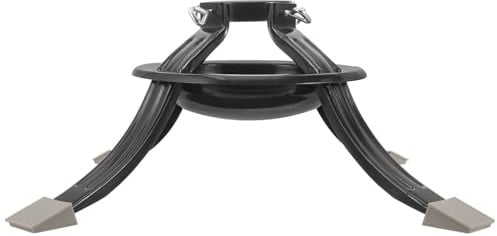 VALICLUD Soporte para Árbol de Navidad de Hierro Forjado Verde Base Redonda Metálica Mediana con Abrazadera de Tornillo Soporte Ajustable para Árboles Reales Decoración Navideña para