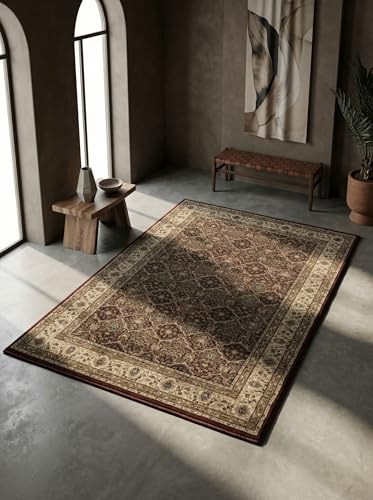 KADIMA DESIGN Teppich Kurzflor Orient-Design Klassisch Pflegeleicht Modern Waschbar Strapazierfähig Langlebig Rot 200x290 cm Wohnzimmer Esszimmer Fußbodenheizung geeignet | Selva