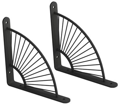 Support d'étagère en métal noir, étagère d'angle murale en forme de L, support de cloison en fer forgé.(30cm)