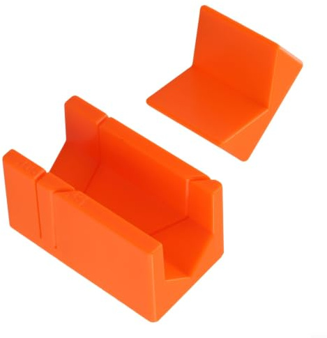 for mini Mitre Box for Precision Woodworking 45 90 Degree Cutting Jig ABS Plastic Guide for Skirting Boards Mouldings Coving Picture Frames DIY Tools 121x47mm Orange