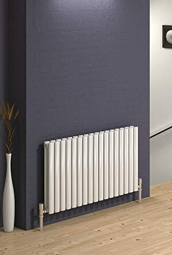 Reina Neva Steel White Single Panel Horizontal Designer Radiator 550mm H x 1416mm W - Central Heating